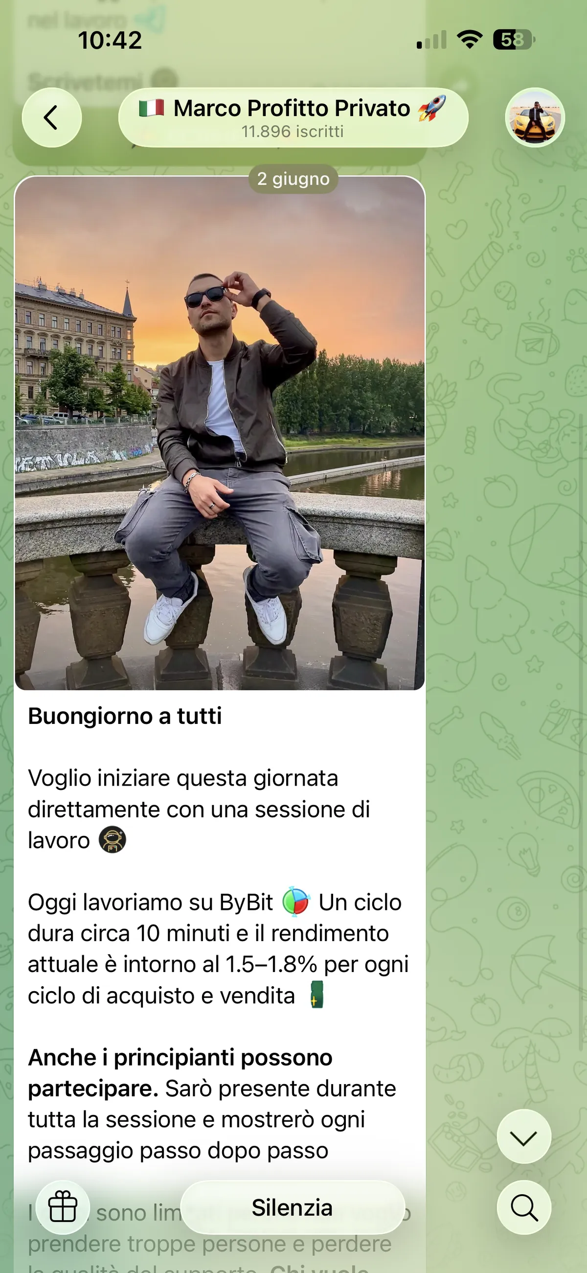 Screenshot truffa — Telegram · 2 giugno 2026