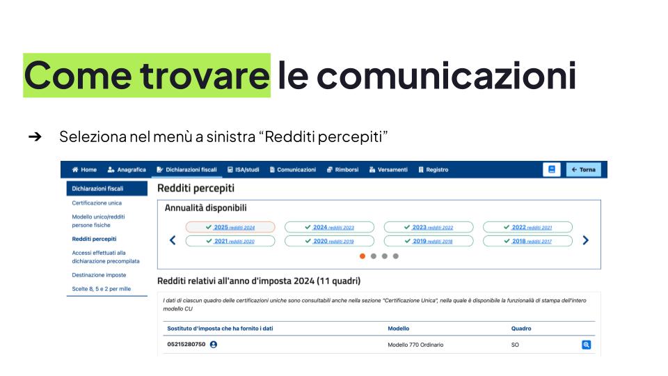 Consultazione delle comunicazioni ricevute dalle piattaforme finanziarie