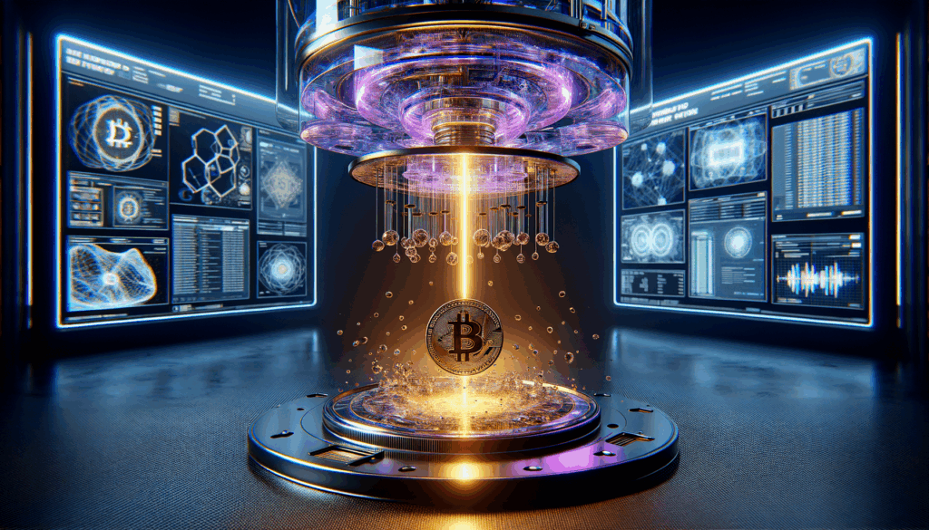 Computer quantistico irradia un Bitcoin fisico che mostra segni di frattura digitale