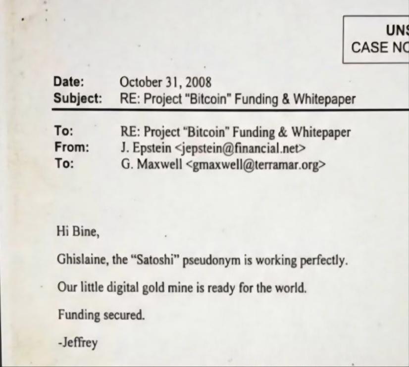 Presunta email del 2008 su finanziamento e whitepaper del progetto Bitcoin